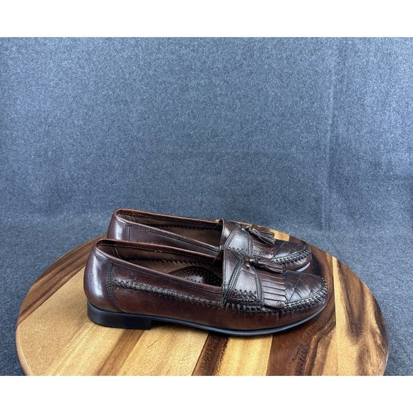 GH Bass Mens Tassel Leather Brown Loafers 8559 Size 9.5 M